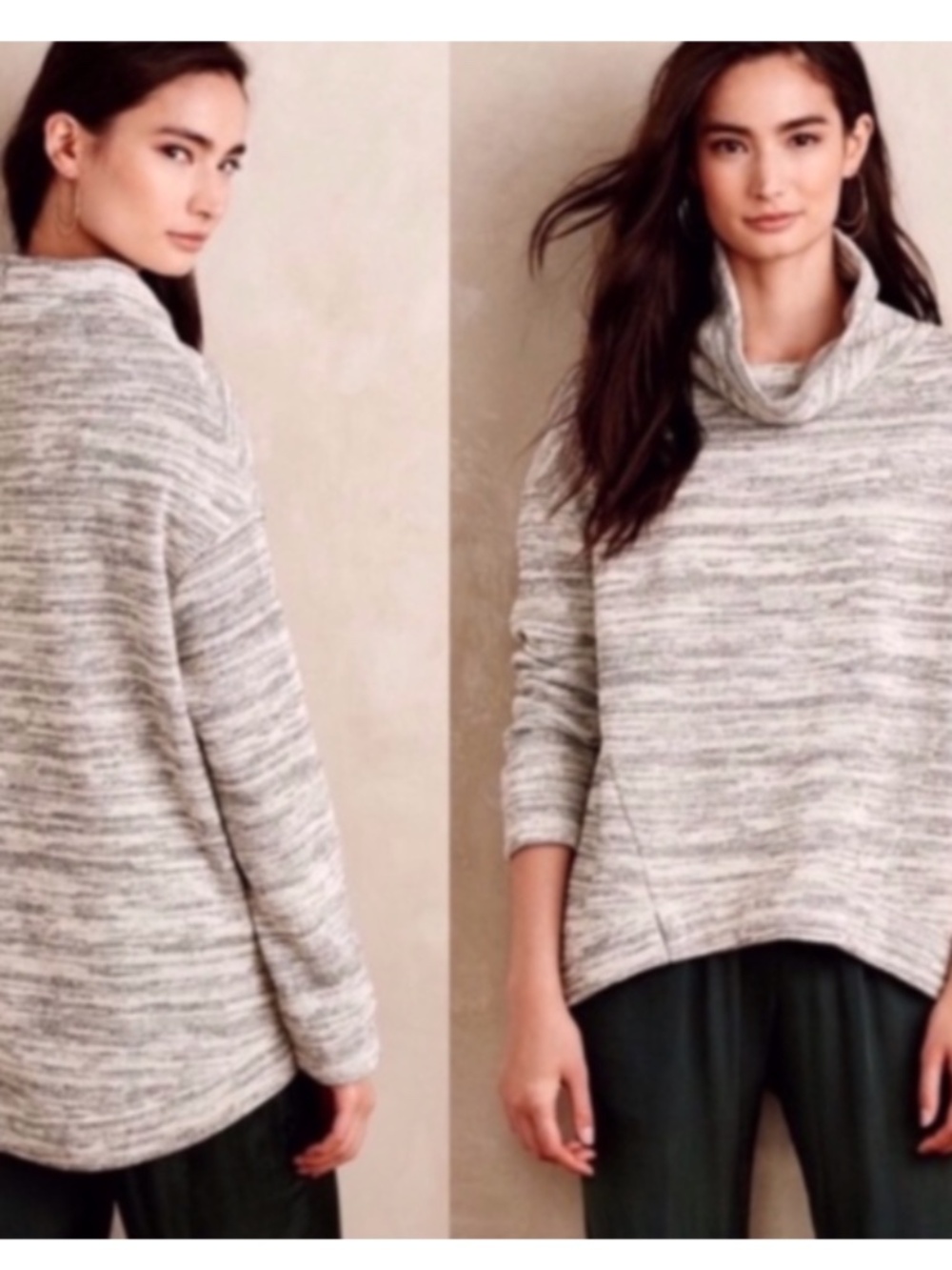 Anthropologie Saturday Sunday Heather Gray Cowl Neck Sweater XS